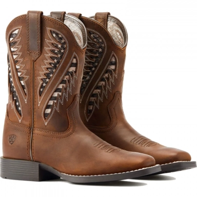 Ariat Youth Cowboy Boot 8 Inch Distressed Tan