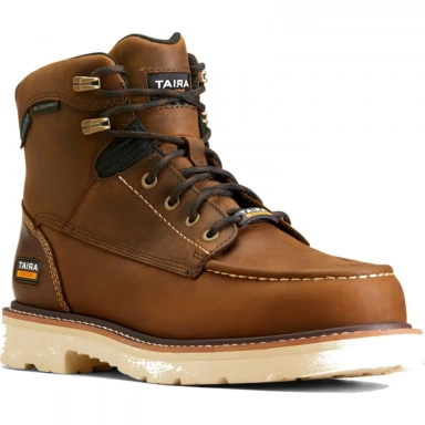 Ariat Mens Waterproof Composite Toe Work Distressed Brown
