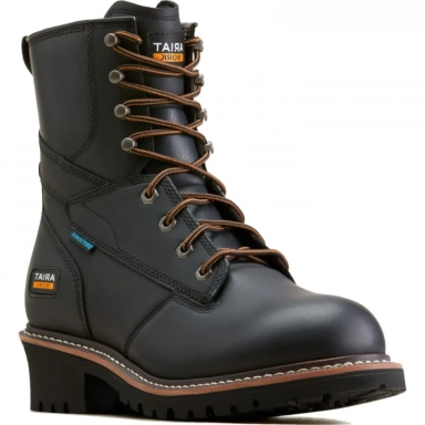 Ariat Mens Waterproof Round Toe Work Boot 8 Inch Black