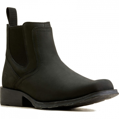 Ariat Mens 6 Inch Square Toe Western Pull-On Boot Black