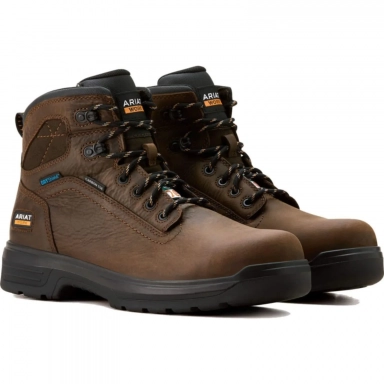 Ariat Mens Waterproof Carbon Toe Western Work Rich Brown