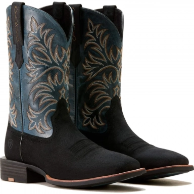 Ariat Mens Square Toe Cowboy Boot 11 Inch Black Suede