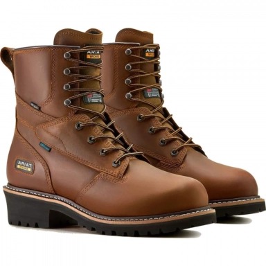 Ariat Mens Waterproof Round Toe Western Work Boot 8 Inch