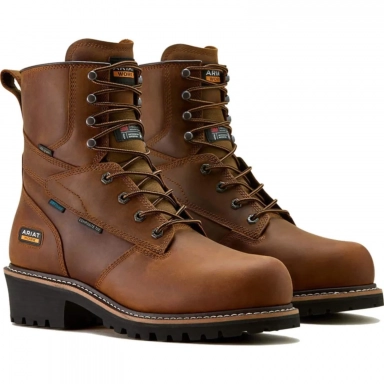 Ariat Mens Waterproof Composite Toe Western Copper Brown