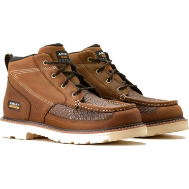 Ariat Mens Round Toe Chukka 5 Inch Distressed Brown 10053587