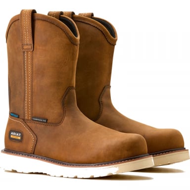 Ariat Mens 10 Inch Composite Toe Round Work Boot in Brown