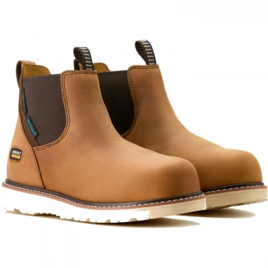 Ariat Womens Waterproof Composite Toe Chelsea Antique Brown