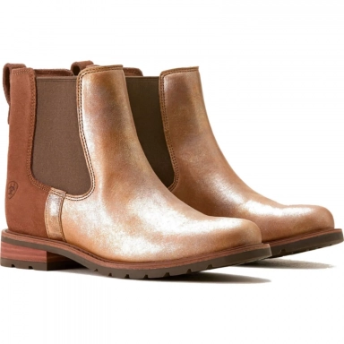 Ariat Womens Round Toe Chelsea Boot 5.5 Inch Metallic Pearl