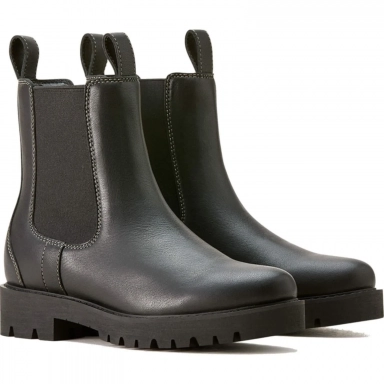 Ariat Womens Waterproof Round Toe Chelsea Boot 6.5 Jet Black