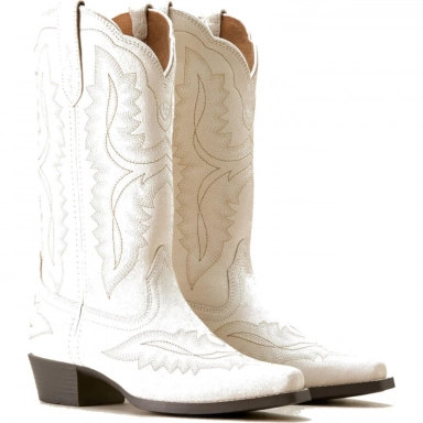 Ariat Unisex Youth Casanova D Toe Western Boot - Distressed Ivory