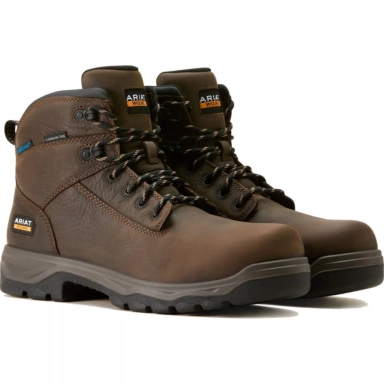 Ariat Mens Waterproof Carbon Toe Western Work Dark Brown