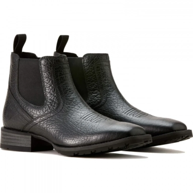 Ariat Mens Square Toe Chelsea Boot 5 Inch Black Adobe