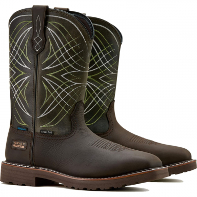 Ariat Mens 11 Inch Steel Toe Wide Square Work Boot in Brown