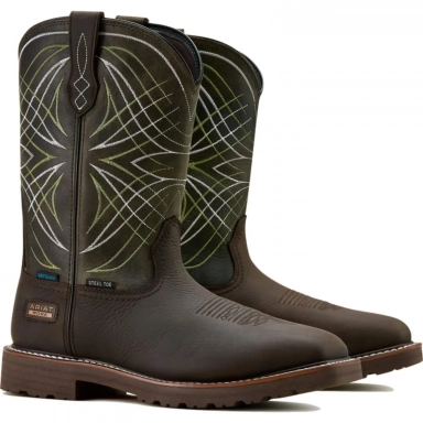 Ariat Mens Waterproof Steel Toe Western Work Boot 10060892