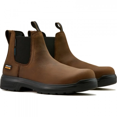 Ariat Mens Waterproof Carbon Toe Chelsea Boot 6 Rich Brown