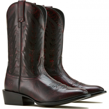 Ariat Mens 12 Inch French Toe Western Cowboy Boot Black Cherry