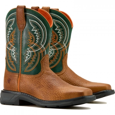 Ariat Kids Square Toe Western Work Boot 8.5 Inch Honey Tan