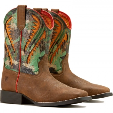 Ariat Kids Square Toe Cowboy Boot 8.5 Inch Toasty Tan