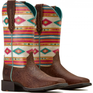 Ariat Womens Square Toe Cowgirl Boot 11 Inch Tan Southwest
