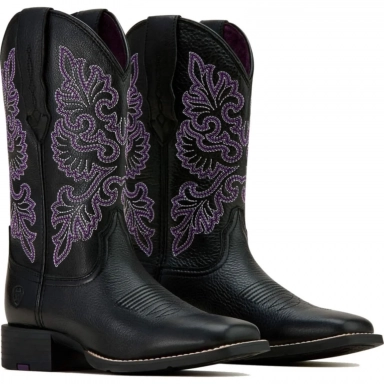 Ariat Womens Square Toe Boot 11 Inch Black Deertan