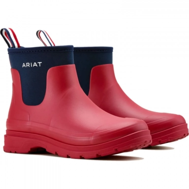 Ariat Womens Waterproof Round Toe Rubber Boot 6 Team Red