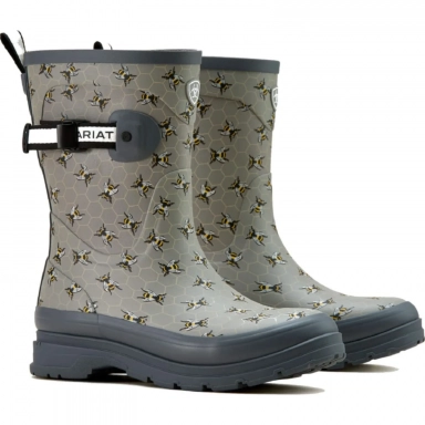 Ariat Womens Waterproof Round Toe Rubber Boot 9 Bee Print