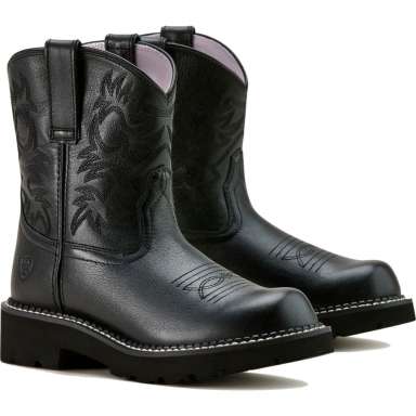 Ariat Womens 8 Inch Fatbaby Toe Western Cowgirl Boot in Black