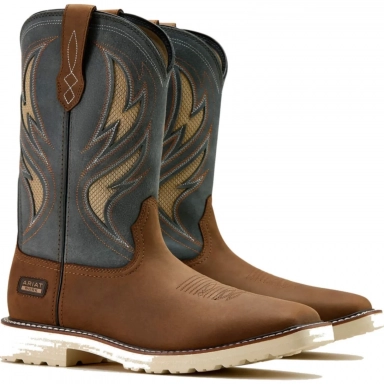 Ariat Mens Square Toe Western Work Boot 11 Inch Alamo Brown