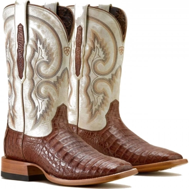 Ariat Mens Square Toe Cowboy Boot 12 Inch Whiskey Caiman