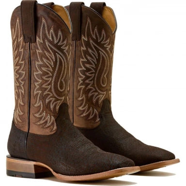 Ariat Mens Square Toe Cowboy Boot 12 Inch Chocolate Bison