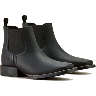 Ariat Youth Square Toe Chelsea Boot 4.5 Inch Tricorn Black