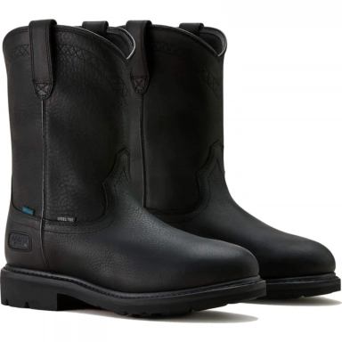 Ariat Mens Waterproof Steel Toe Western Work Boot 10 Black