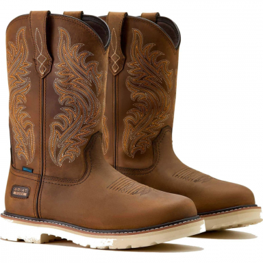 Ariat Mens 11 Inch Waterproof Round Toe Work Boot Brown