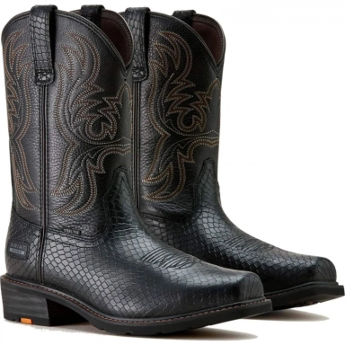 Ariat Mens Steel Toe Western Work Boot 11 Inch Black Dragon
