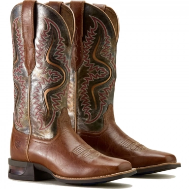 Ariat Womens Square Toe Cowgirl Boot 12 Inch Dark Tan