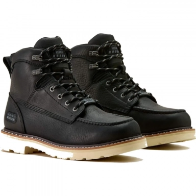 Ariat Mens Waterproof Round Toe Western Work Boot 6 Black
