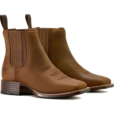 Ariat Womens Square Toe Chelsea Boot 6 Inch Distressed Brown