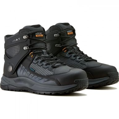 Ariat Mens Waterproof Composite Toe Western Work Black Dark