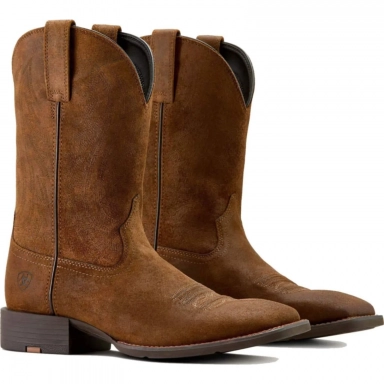 Ariat Mens Square Toe Cowboy Boot 11 Inch Brown Roughout