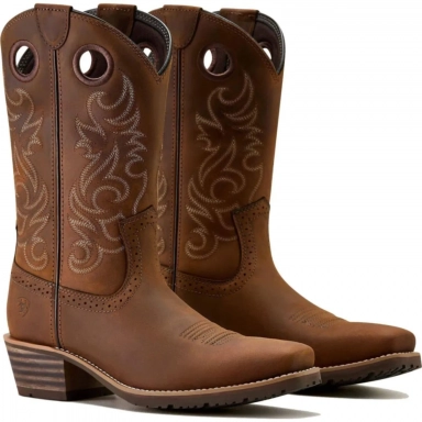 Ariat Mens Square Toe Cowboy Boot 12 Inch Distressed Brown