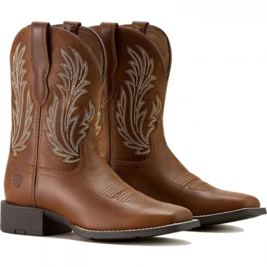 Ariat Womens Square Toe Cowgirl Boot 9 Inch Sorrel Crunch