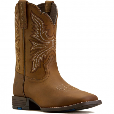 Ariat Unisex Youth Westwood Wide Square Toe Western Boot - Distressed Brown