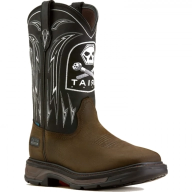 Ariat Mens Waterproof Western Work Boot 11 Inch Iron Coffee