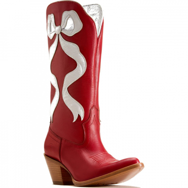 Ariat Womens Beaux J Toe Western Boot - Crimson Red Ivory Pearl