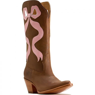 Ariat Womens Beaux J Toe Western Boot - Weathered Tan Baby Pink