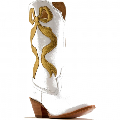 Ariat Womens Beaux J Toe Western Boot - Ivory Pearl Distressed Gold