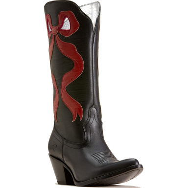 Ariat Womens Beaux J Toe Western Boot - Inkwell Black Garnet Red