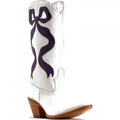 Ariat Womens Beaux J Toe Western Boot - Ivory Pearl Deep Amethyst