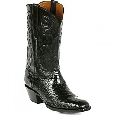 Black Jack Jay Cord Alligator Belly Cowboy Boot