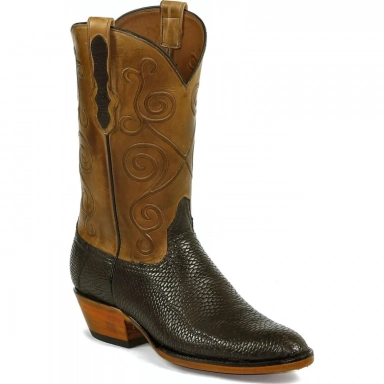 Black Unisex Jack Katy Cord Design Beaver Tail Western Cowboy Boot
